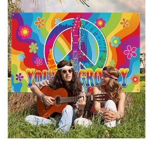 Colorful Groovy Peace Sign Tapestry
